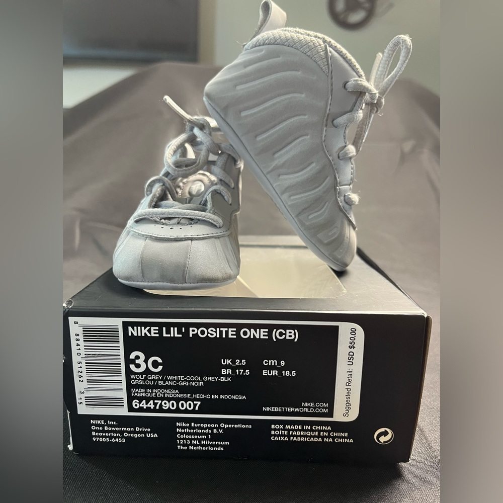 Nike Little Posite One CB 'Wolf Grey' 3c